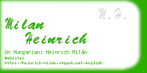 milan heinrich business card